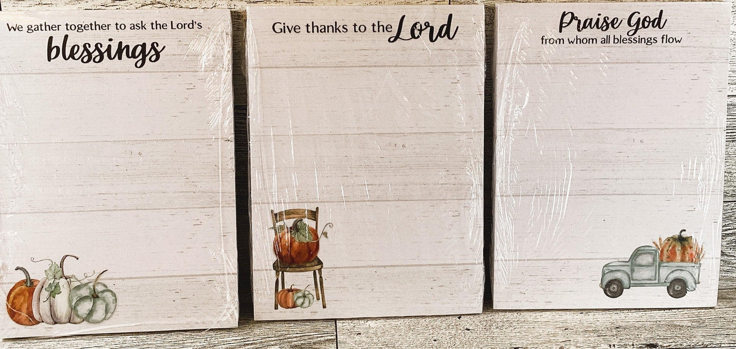 Fall Supplies - Give Thanks to Lord Praise God Small Paper Pads 3pc
