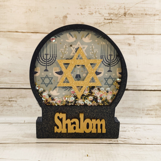 AGD Jewish Decor - Hanukkah Star of David Shalom Snowglobe