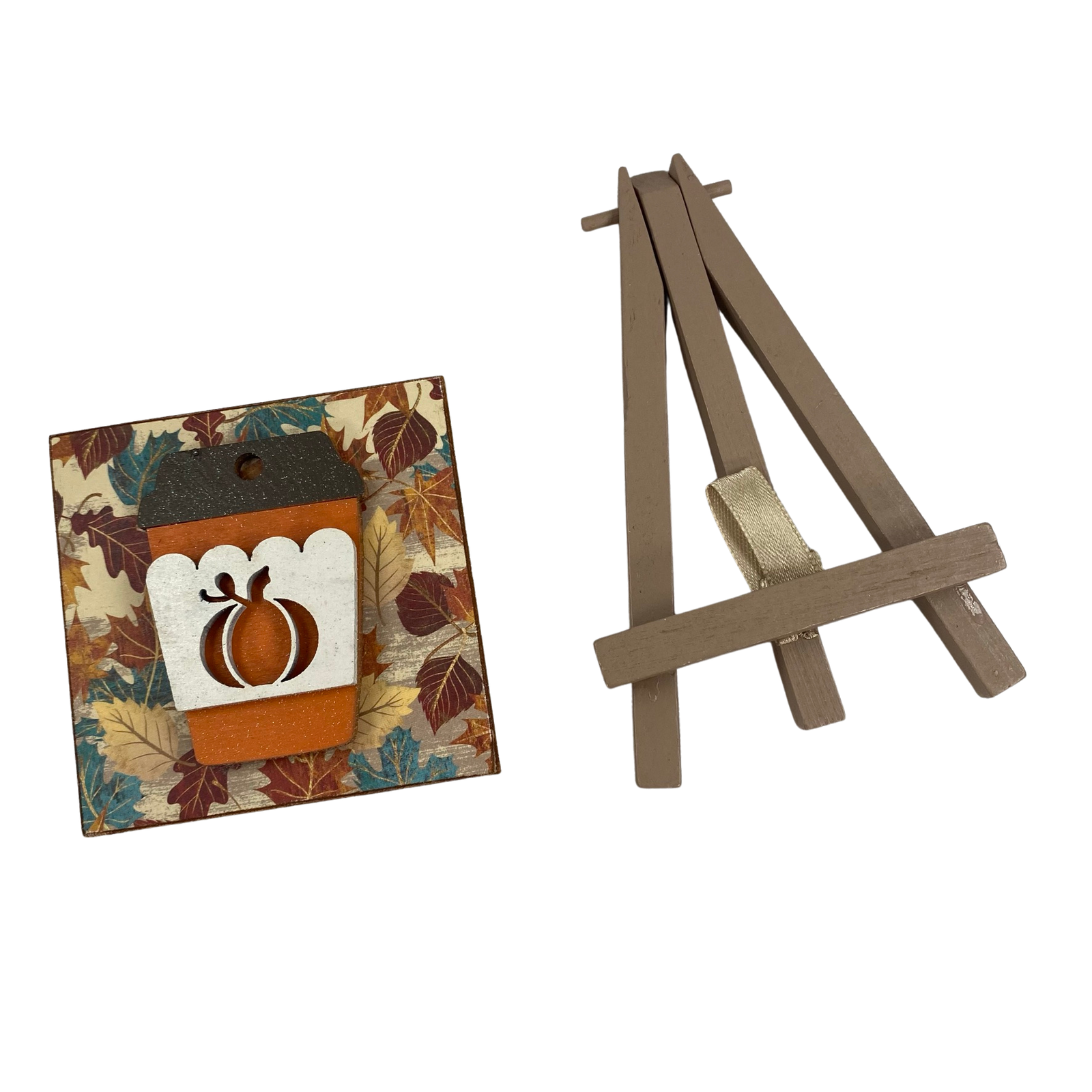AGD Fall Decor - Pumpkin Spice 3-D Cup Easel Sign