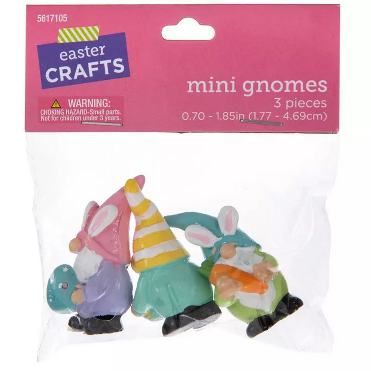 HL Spring Craft Decor - Miniature Resin Gnomes 3pc Set