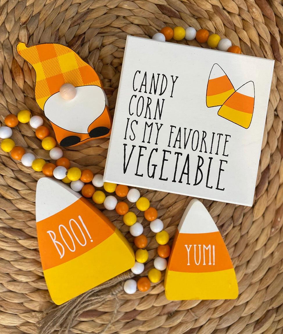 Collins Halloween Decor - Candy Corn Beaded Tasseled Garland 28-inch