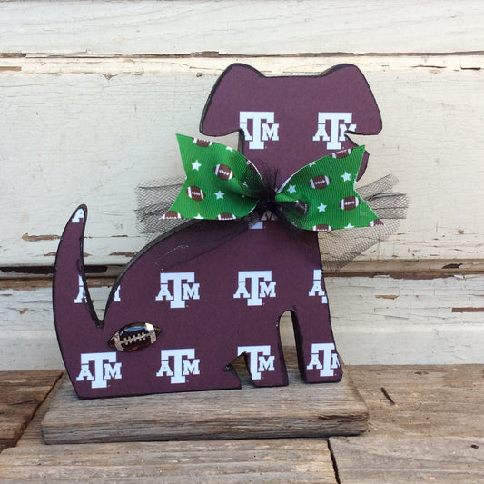 AGD Fall Decor - Texas A & M College Football Prim Dog Display