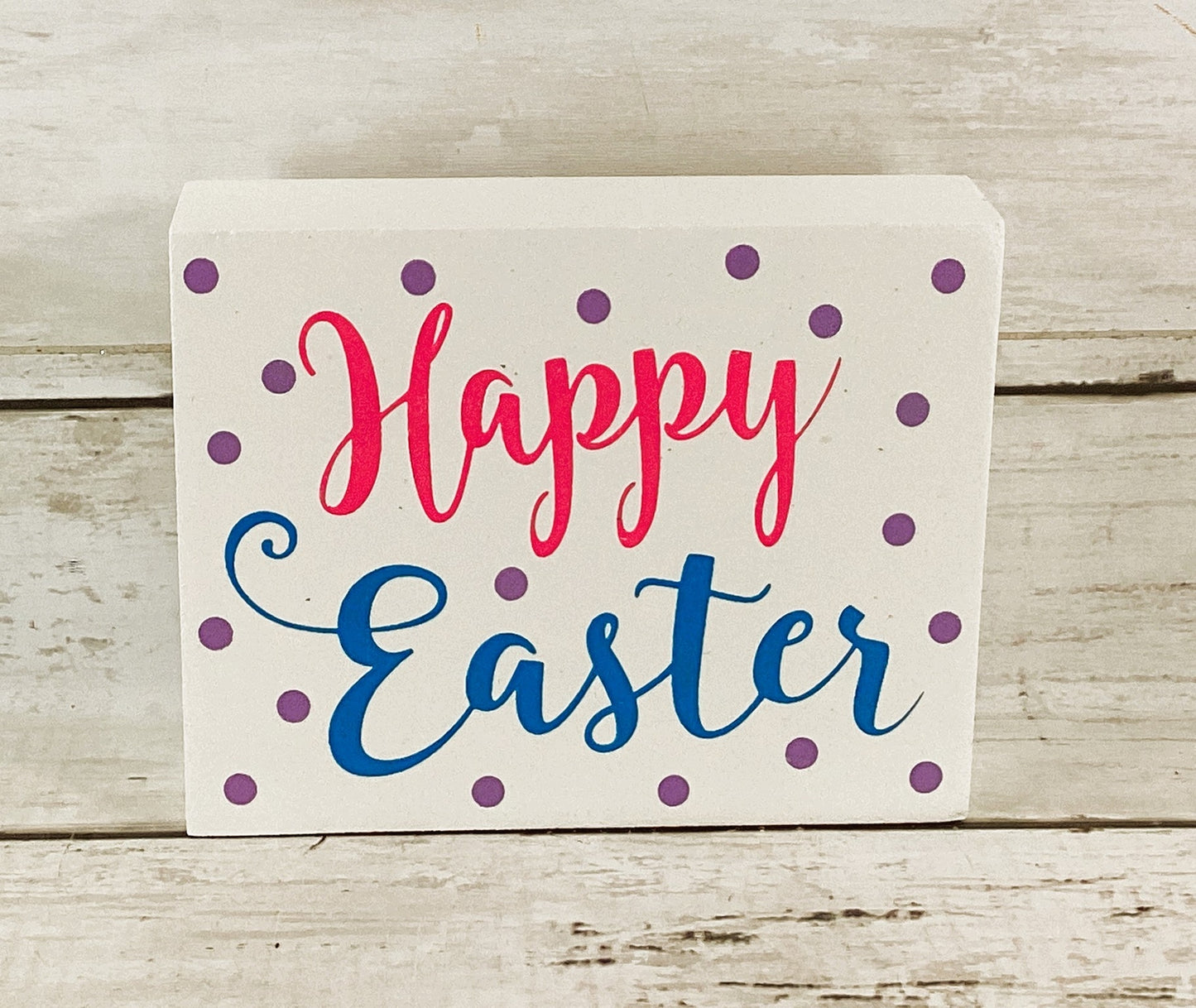 HL Easter Decor - Bright Colors Happy Easter Block Small Sign