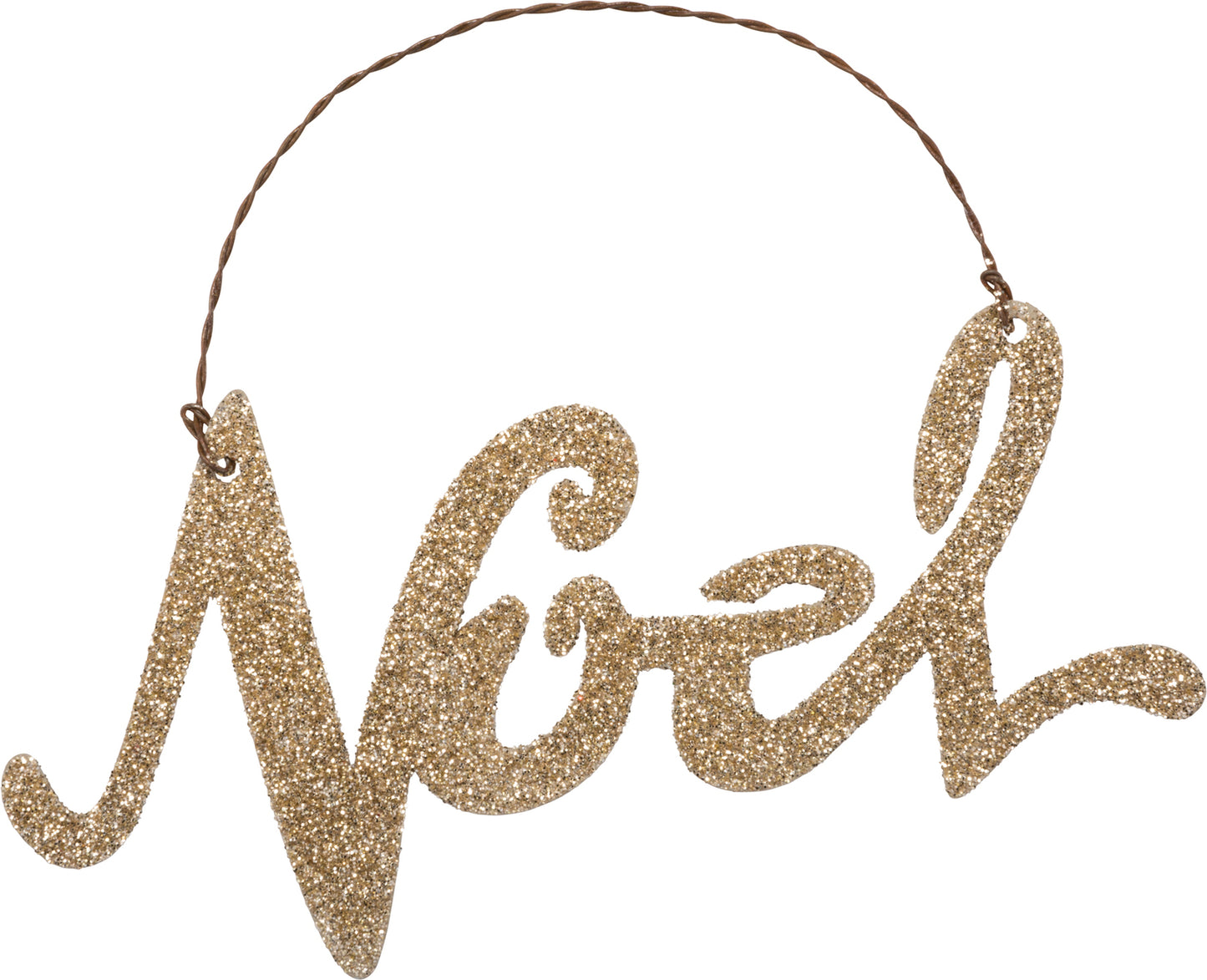 PBK Christmas Decor - Tin Metal Glitter Noel Word Ornament