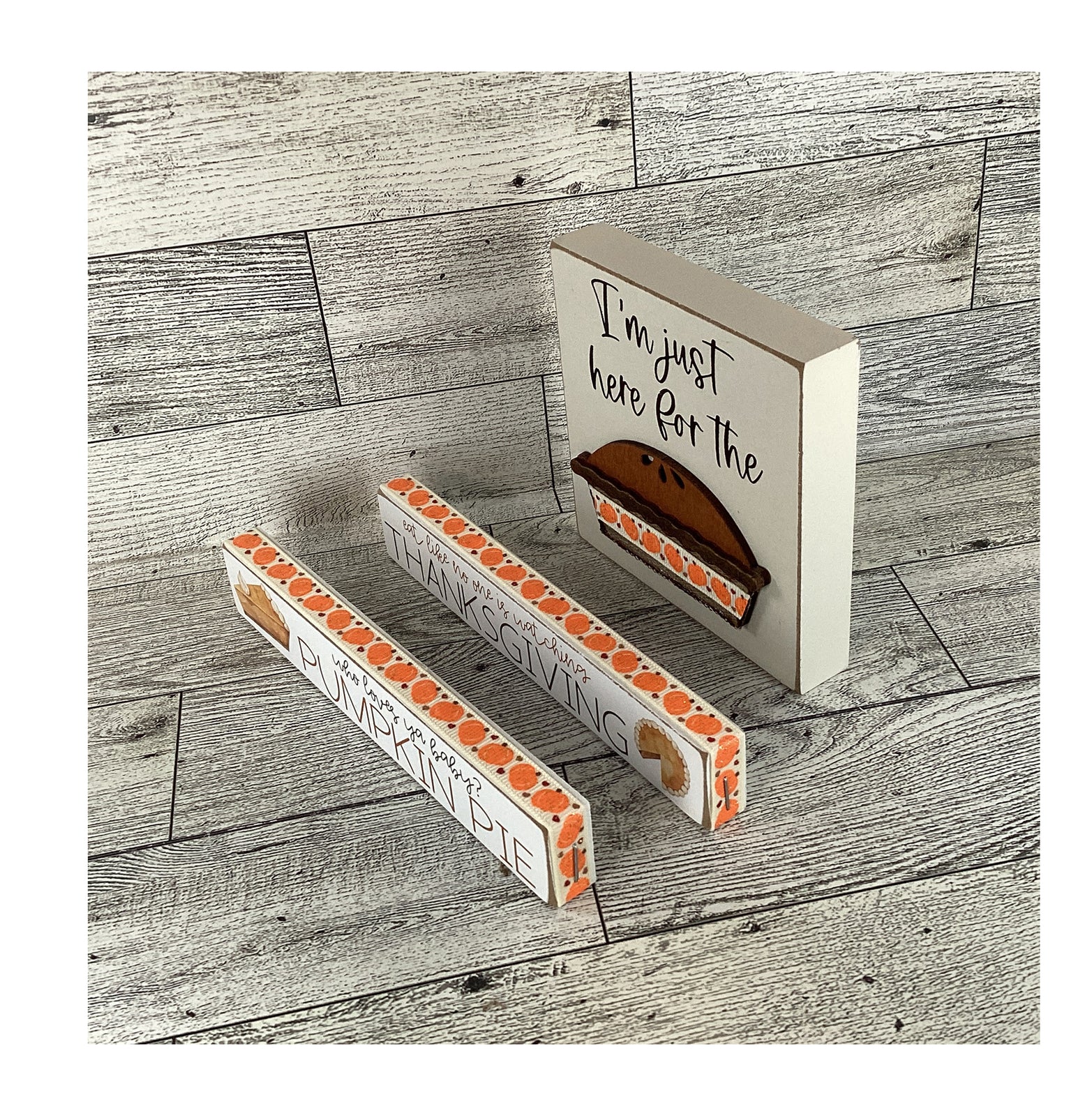 AGD  Fall Decor - Pumpkin Pie Thanksgiving Tier Tray Sign Decor 3pc