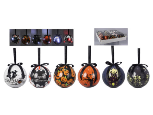 Halloween Ornament - LED Lighted Bulb Ornament 6 pc Set