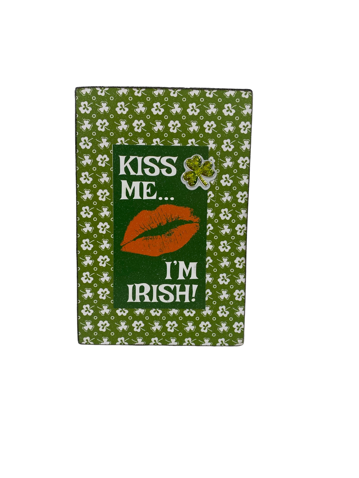 AGD St Patrick's Decor - Kiss Me I'm Irish Lucky Reversible Box Sign
