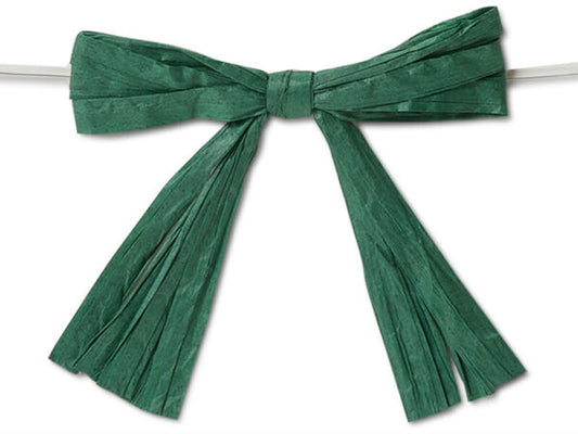 NW Craft Supply - Pre-Tied Raffia Bows Line Hunter Green Bows 18pc