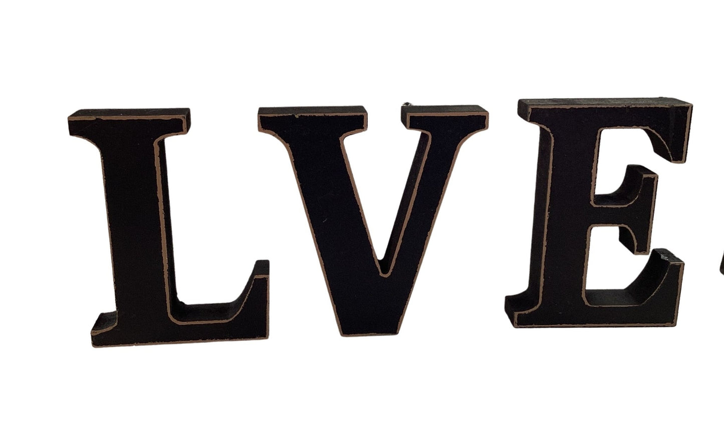 AGD Halloween Decor - Wood LOVE Candy Corn Trick Treat Chunky Sitter