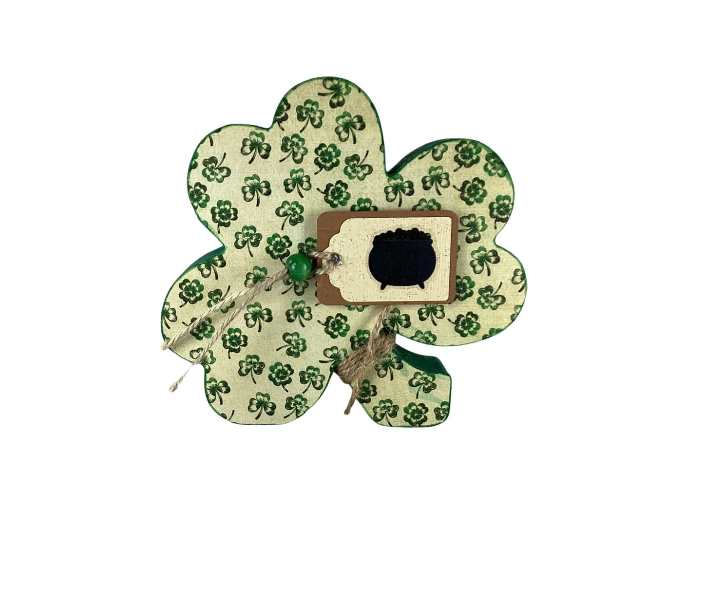 AGD Saint Patrick Decor - Chunky Wood Shamrock Sitter 3pc Set