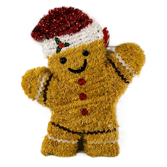 DT Christmas Decor - 3D Standing Tinsel Gingerbread Man 12inch tall