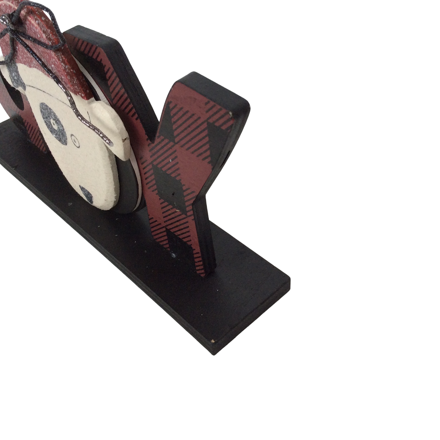 AGD Christmas Decor - Buffalo Check Plaid Joy Dog Tabletop Sign