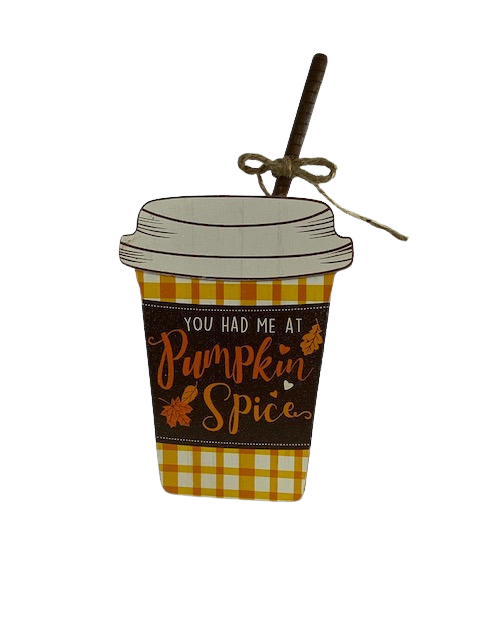 AGD Fall Decor - Pumpkin Spice Leaves Falling Chunky Wood Tabletop Sitters 2pc