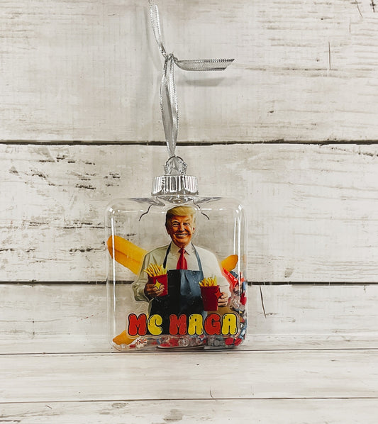 AGD Christmas Decor - Trump McMaga French Fries Fillable Ornament