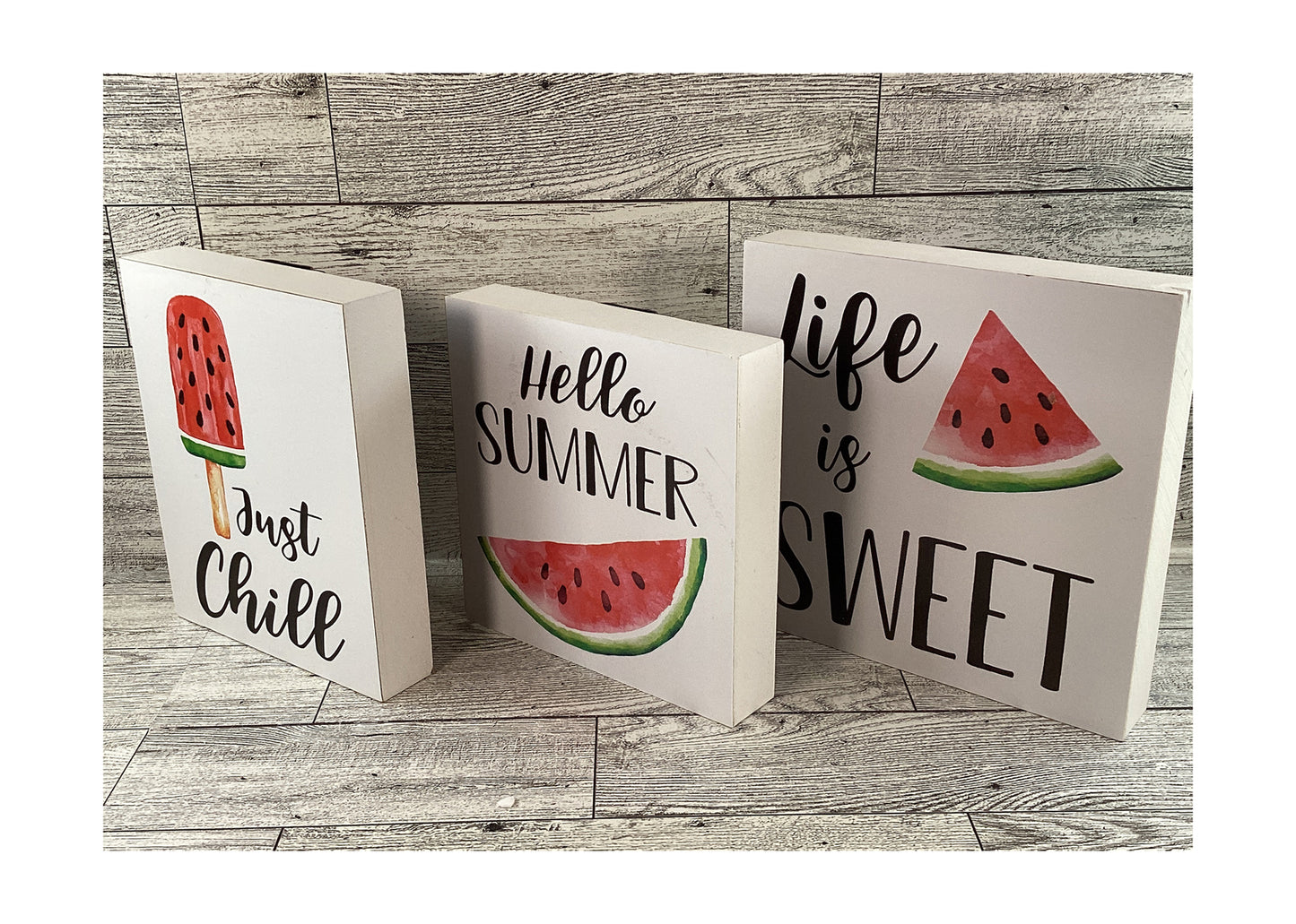 AGD Summer Decor - Watermelon Theme Tier Tray Decor 8pc Set