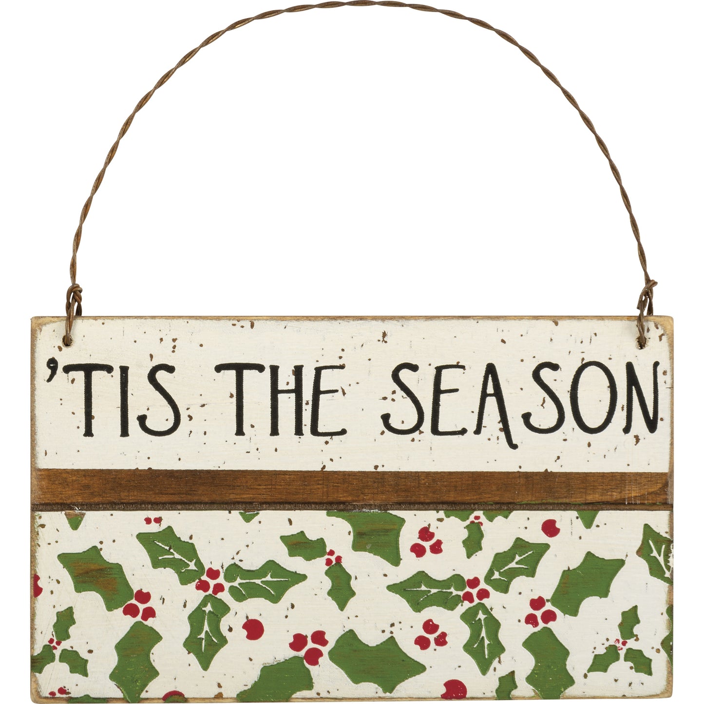 PBK Christmas Decor - Tis The Season Debossed Small Ornament Sign