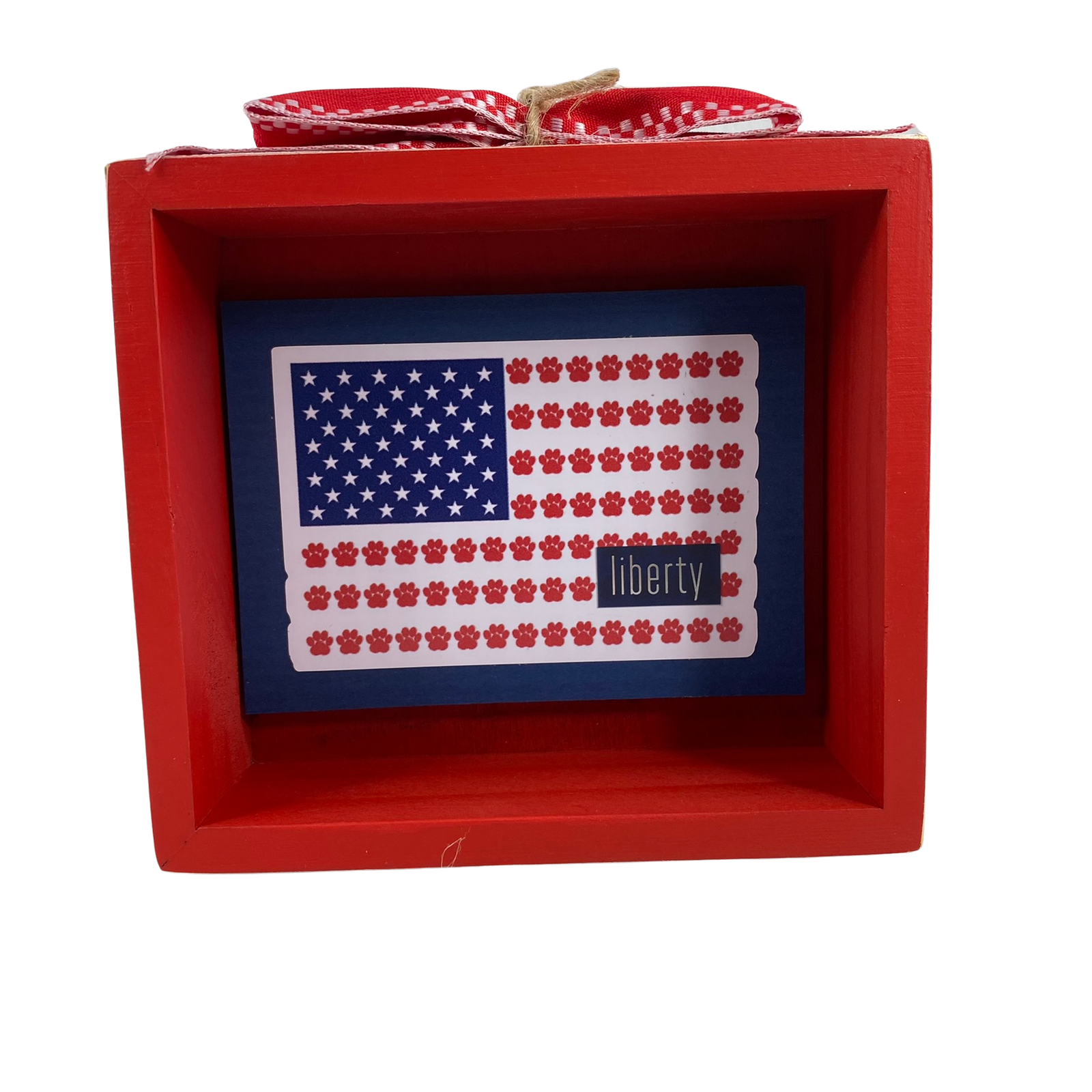 AGD Patriotic Decor - Dog Cat Pet Paws Double-Sided Box Sign