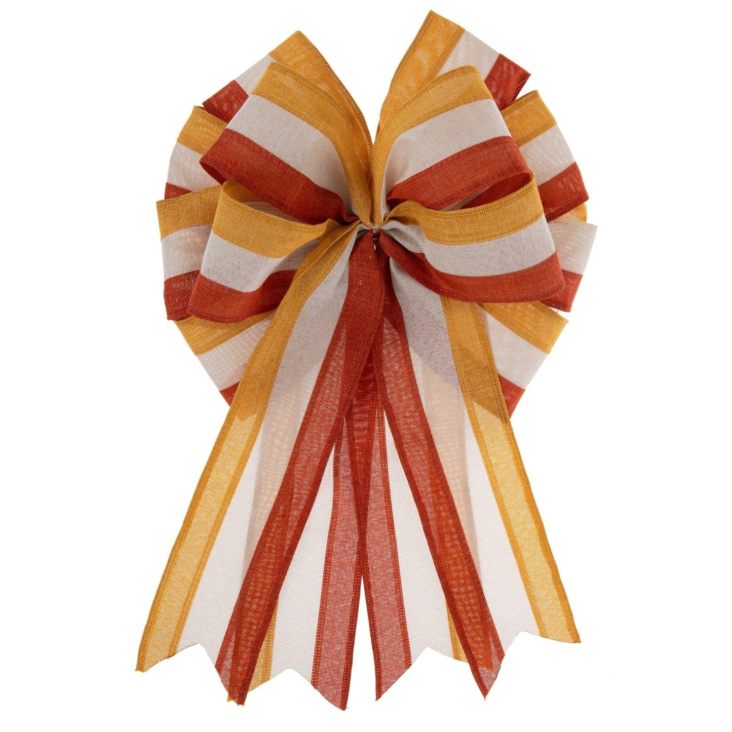 HL Fall Craft Supply - Pre-Made Rust Mustard Yellow Warm White Wreath Bow