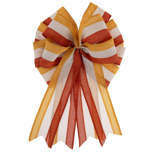 HL Fall Craft Supply - Pre-Made Rust Mustard Yellow Warm White Wreath Bow