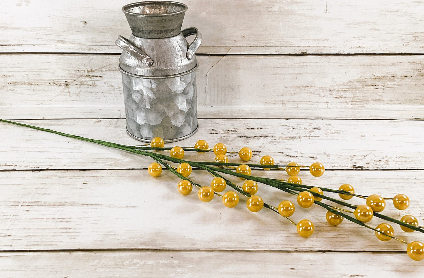 Darice Floral Supply - Pearl Yellow Berry Floral Spray Pick 12pc Set