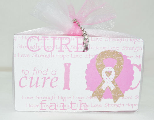 AGD Cancer Support Decor - Pink Cure Ribbon Block Sitter