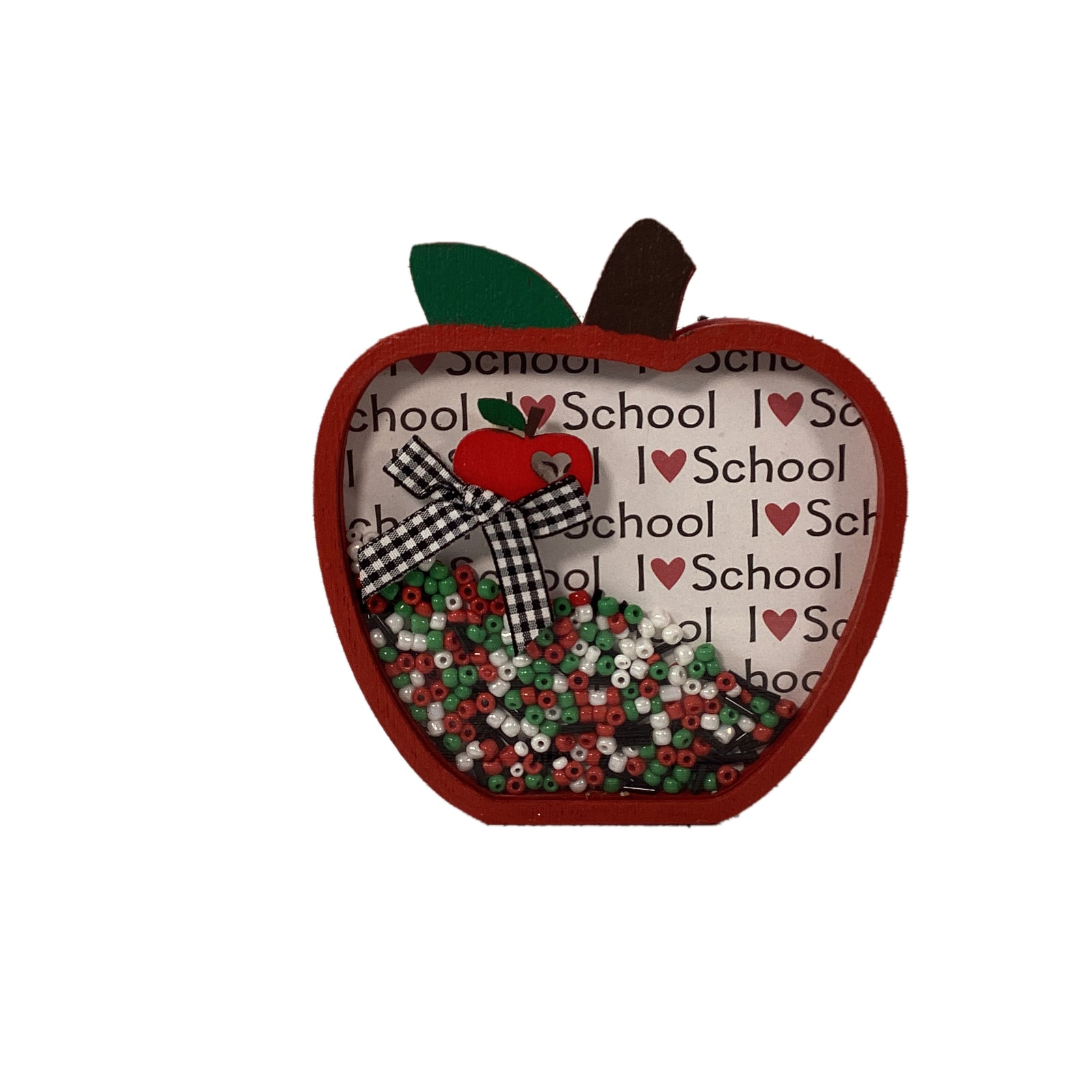 AGD Fall Decor - Teacher I Love School Chunky Wood Shaker Sitter