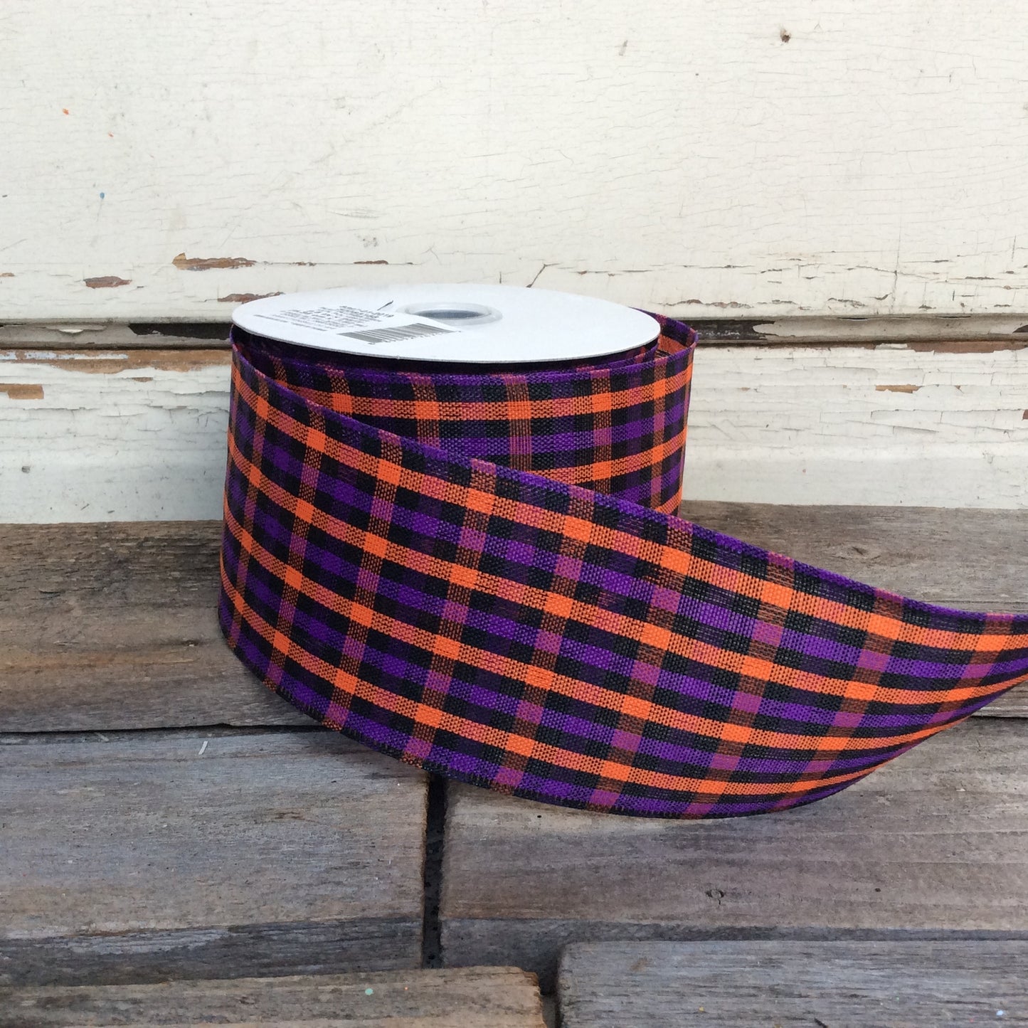 Darice Craft Supply Plaid Halloween Fabric Wreath Ribbon 25ft x 2.5inch