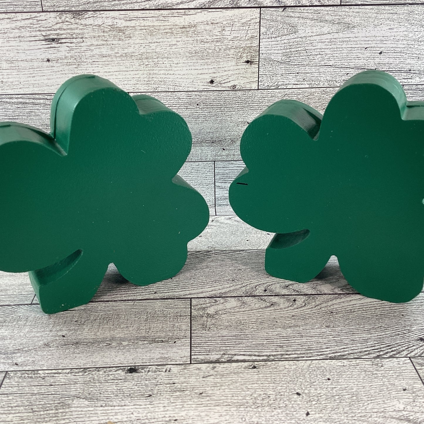 AGD St Patrick Decor - Shamrock Chunky Wood Shaker Sitter 2pc