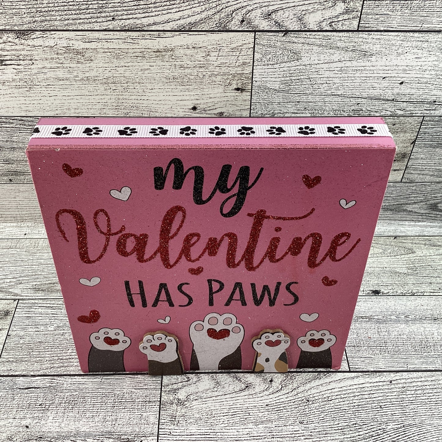 AGD Valentines Decor - Valentines Has Paws Dog Puppy Tabletop Decor