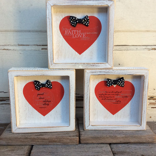 AGD Valentines Decor - Bible Scripture Verse Box Signs 3pc Set