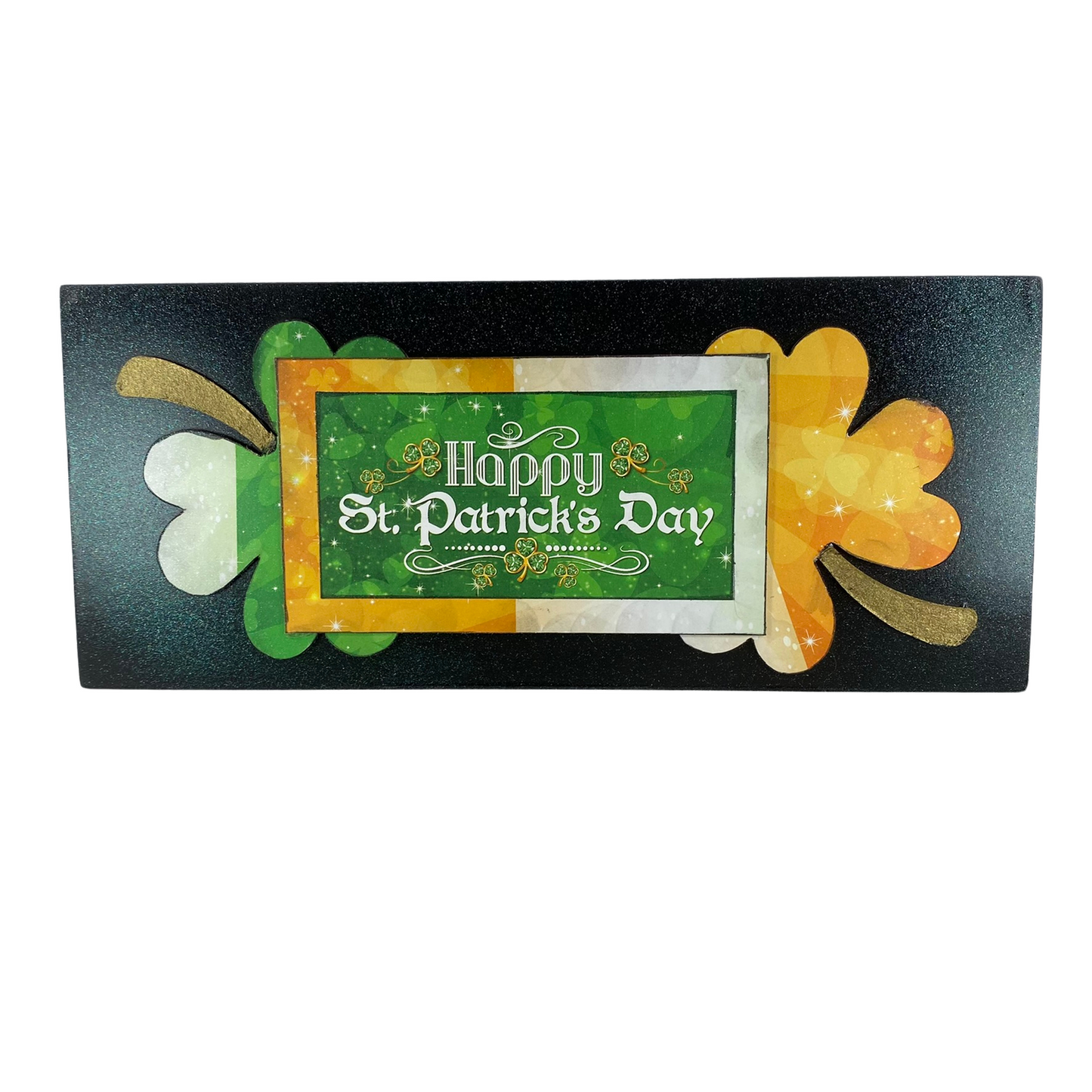 AGD St Patricks Decor - Welcome Shamrock Reversible Inset Box Sign