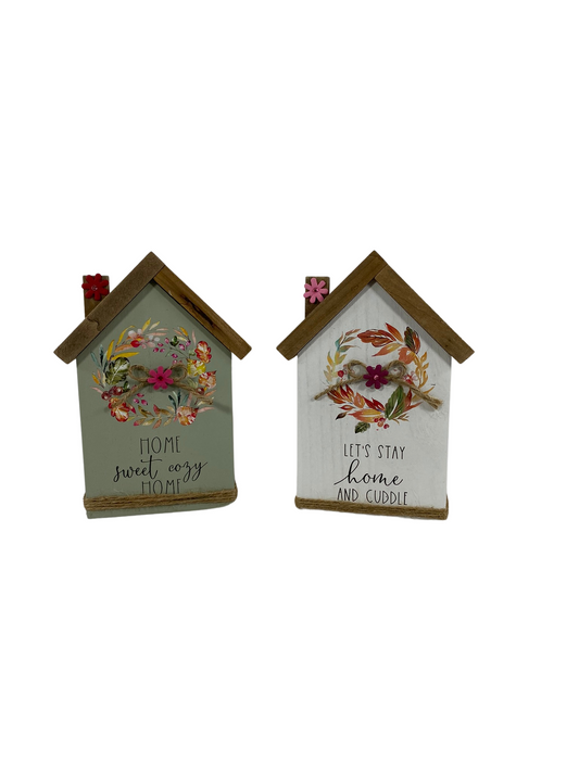 AGD Fall Decor - Stay Home Sweet Home Wood Houses 2pc Set