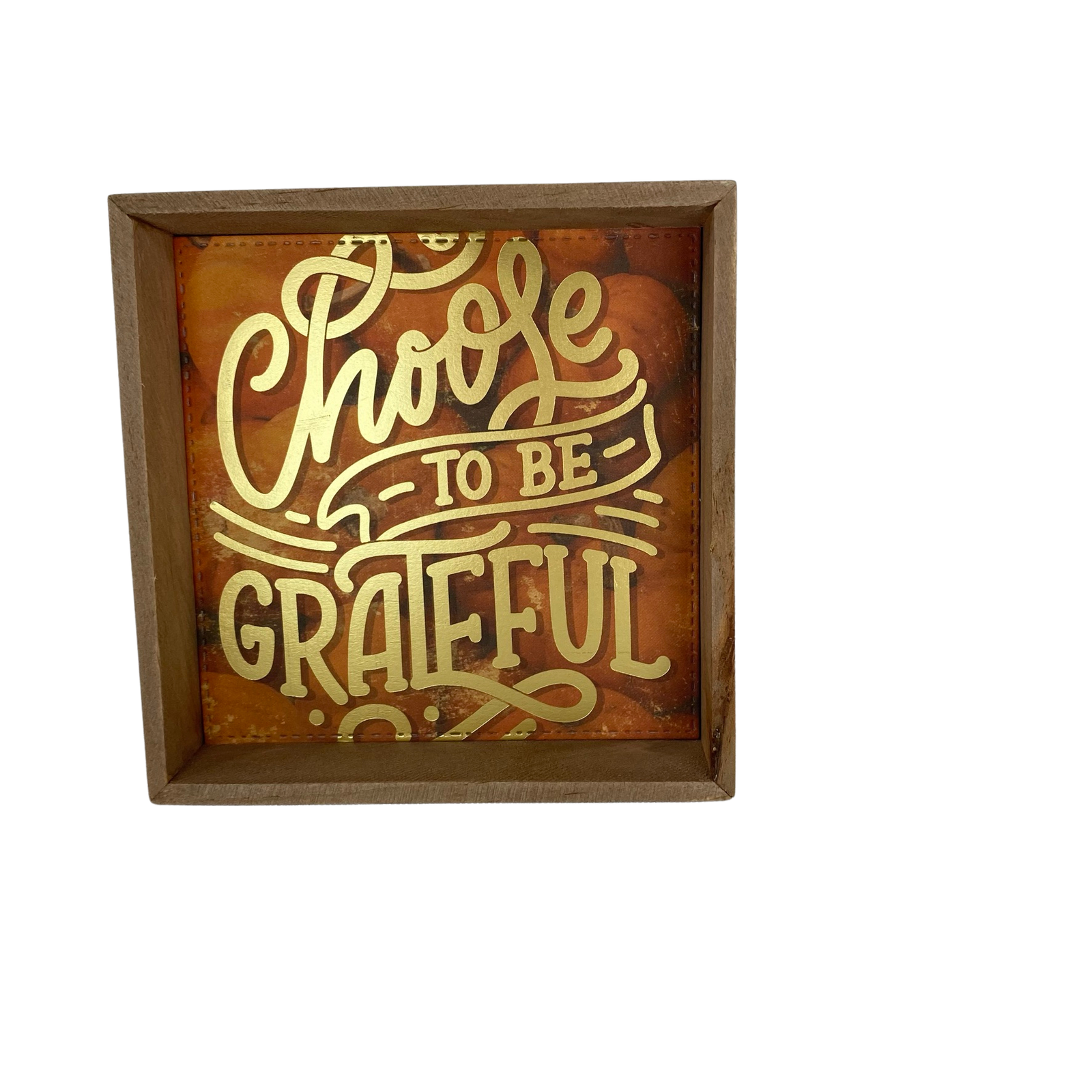 AGD Fall Decor -  Pumpkin Spice 3-D Grateful Reversible Wood Box Sign