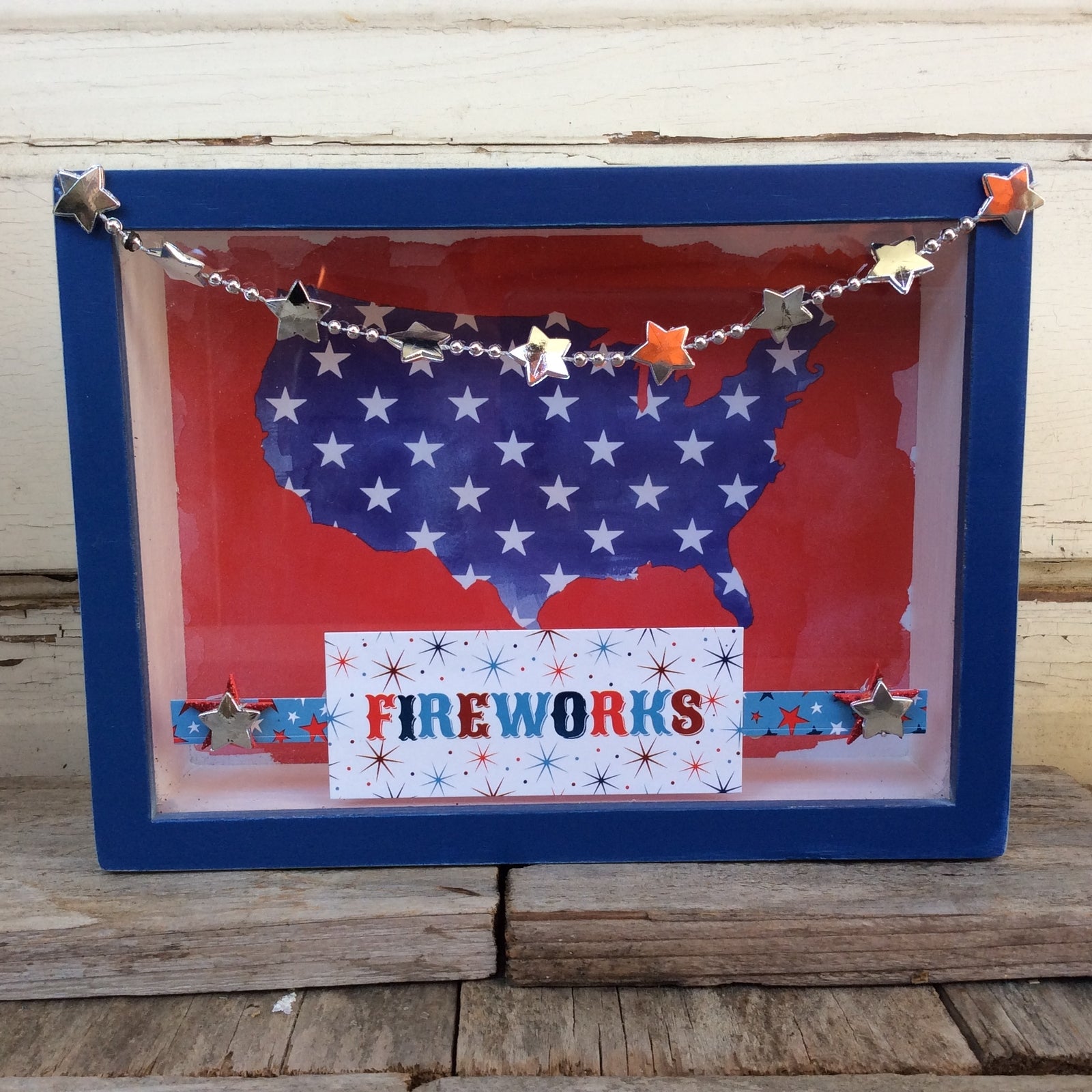 AGD Patriotic Decor - Fireworks Box Shadow Sign