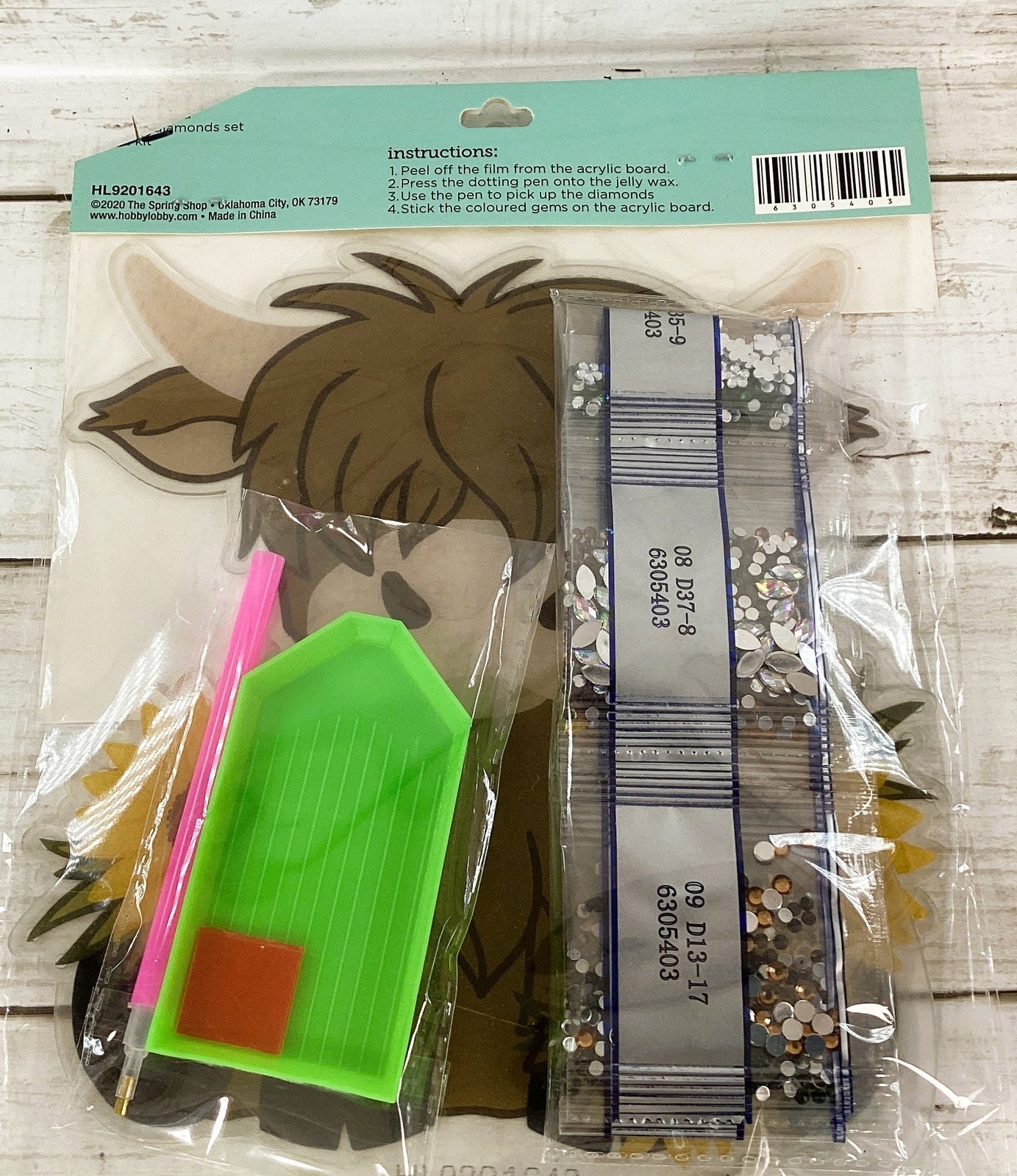 HL Spring Craft Supply - Highland Cow Head Diamond Painting Kit