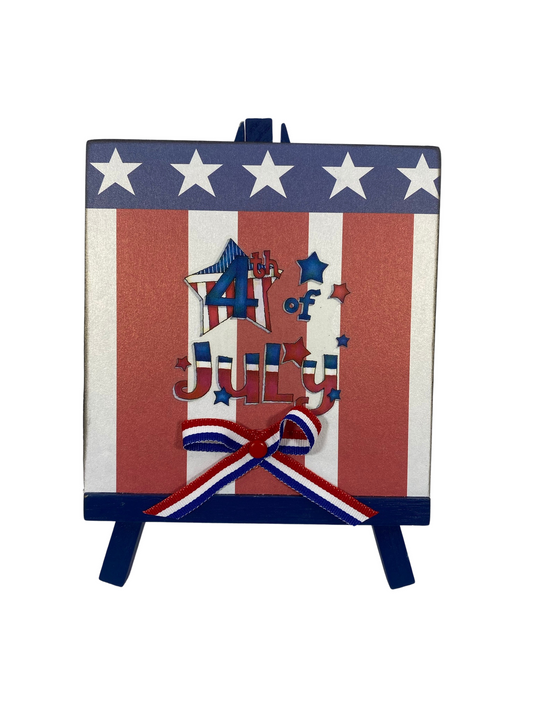 AGD Patriotic Decor - 4th of July Prim American Easel Sign