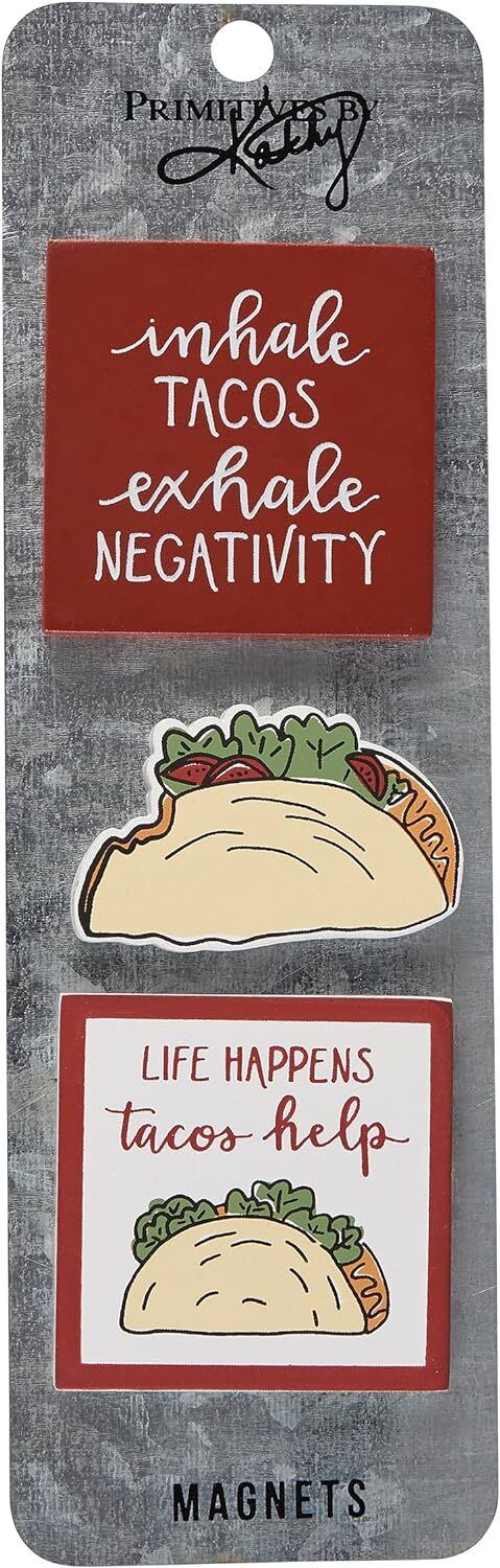 PBK Home Kitchen Decor - Taco Theme Magnet 3pc Set
