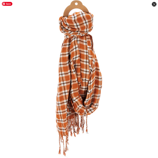 PBK Fall Table Runner Plaid Scarf Shaw Rayon Material 74 x 28-inch