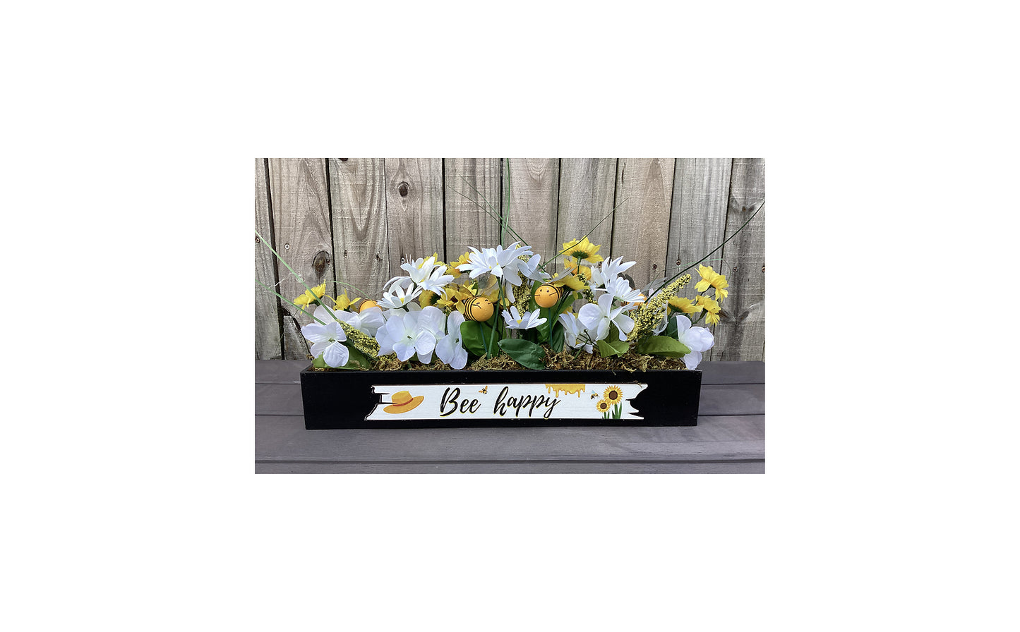 AGD Spring Decor -  Summer Bee Happy Honest Reversible Floral Display