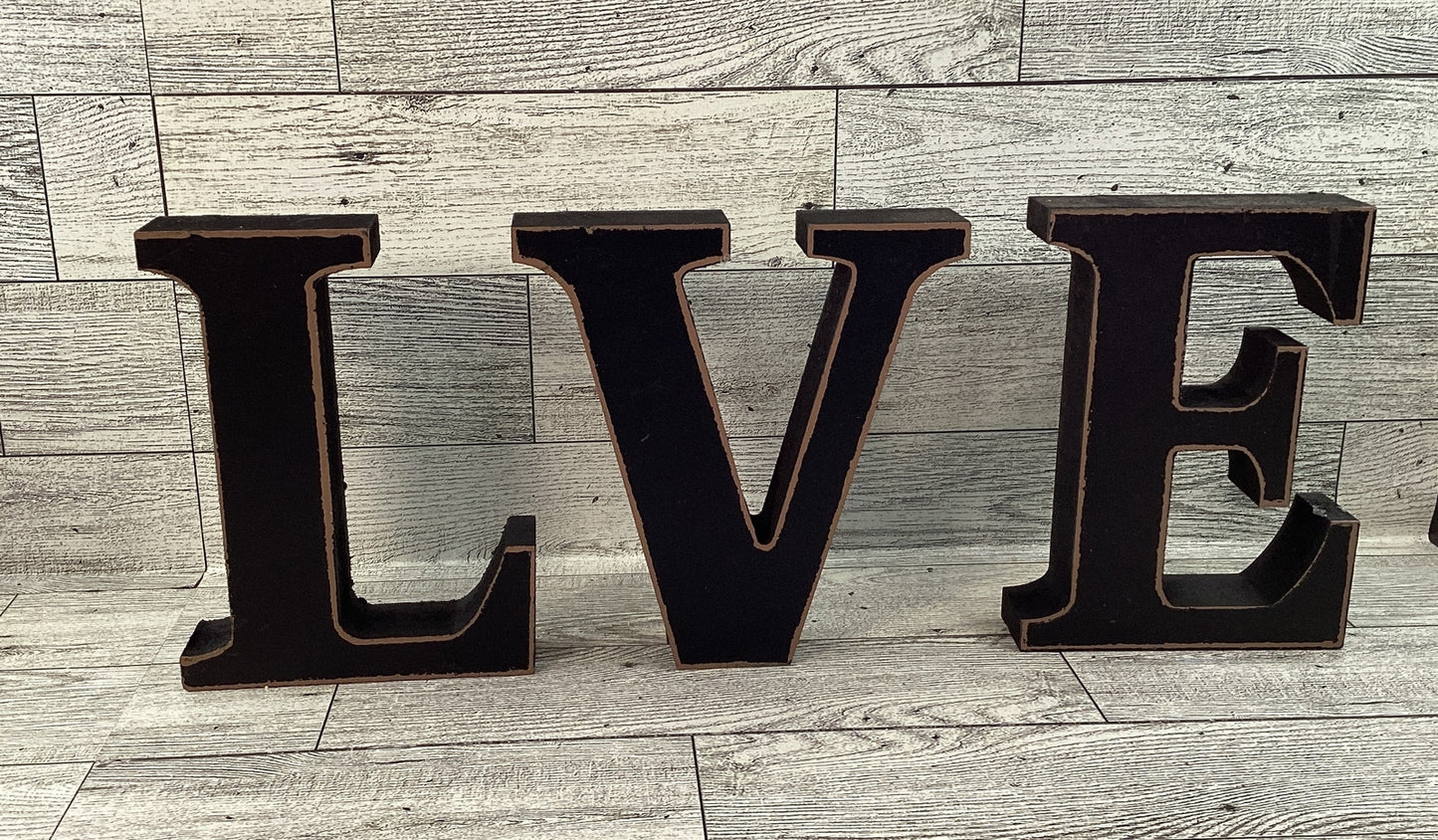 AGD Halloween Decor - Wood LOVE Candy Corn Trick Treat Chunky Sitter