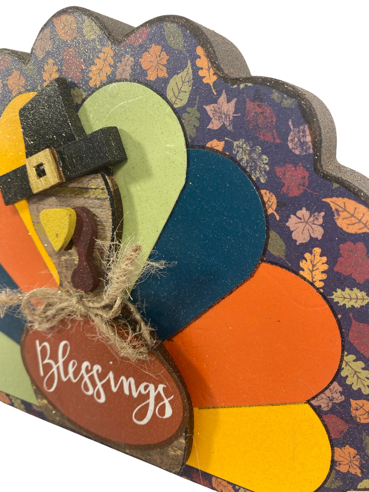 AGD Fall Decor - Reversible Blessed Chunky Wood Turkey Sign