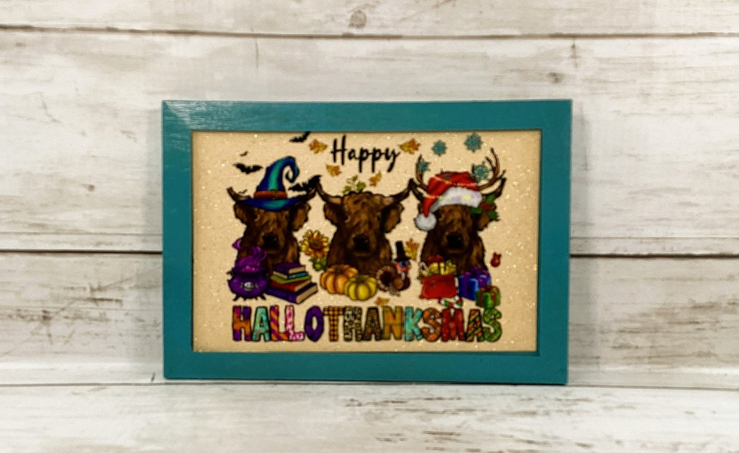 AGD Fall Decor - Highland Scottish Cow Hallothankmas Seasonal Sign