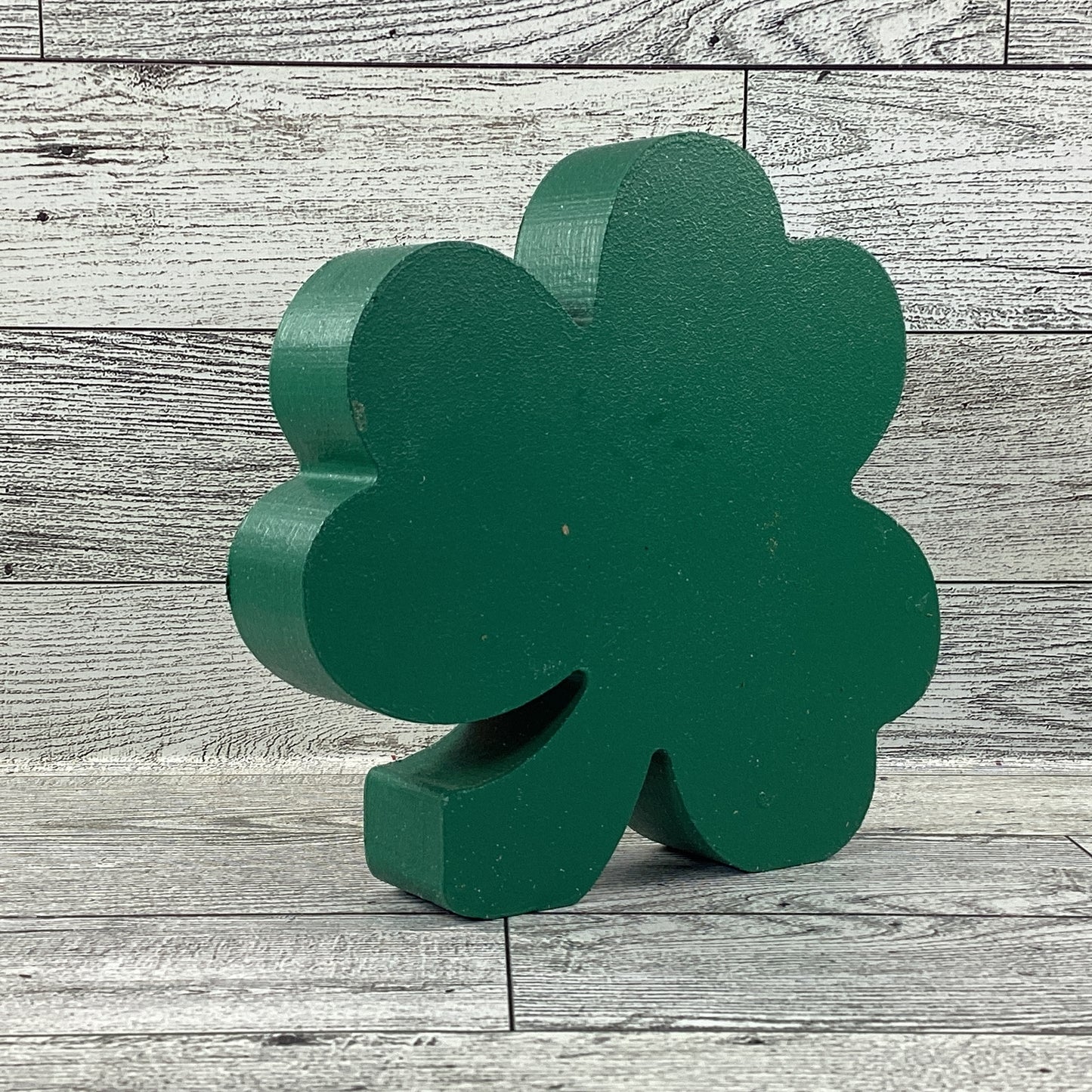 AGD Saint Patrick Decor - Irish Gnome Chunky Wood Shamrock Sitter