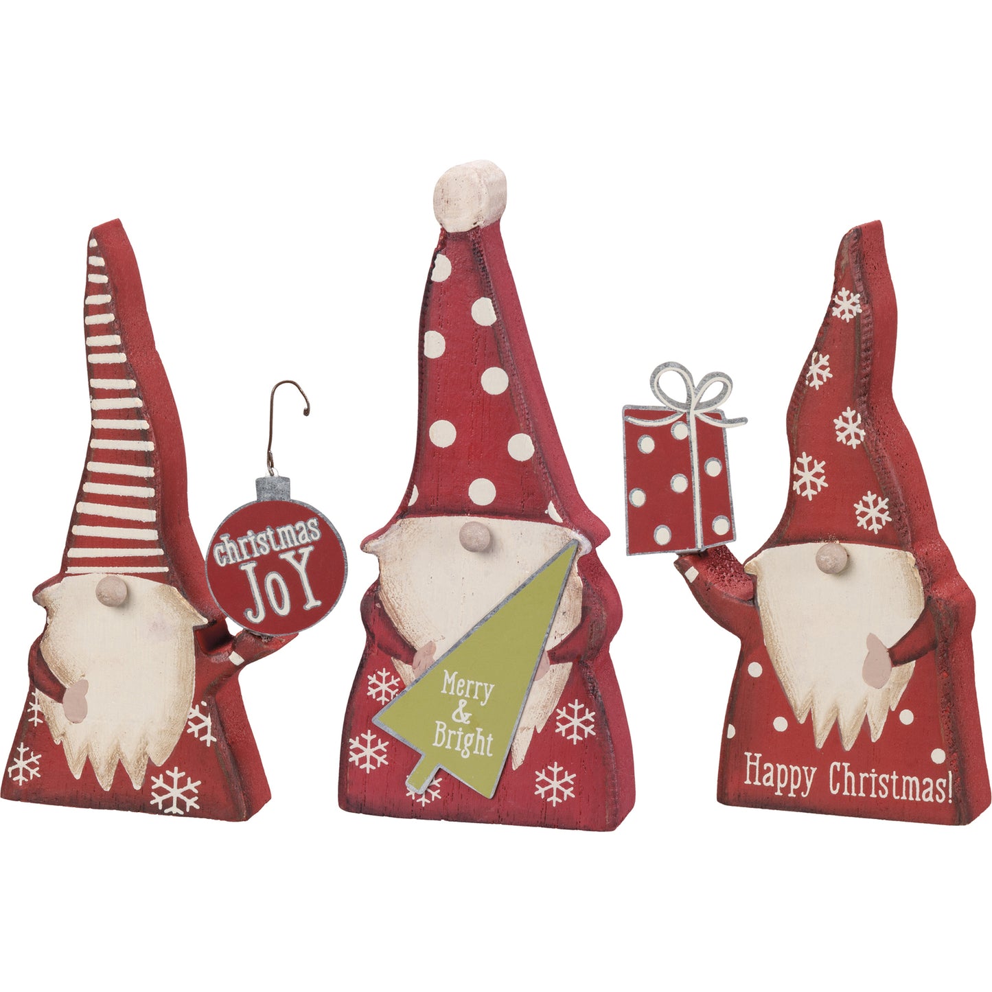 PBK Christmas Decor - Gnome Gang Tabletop Decor 3pc Set