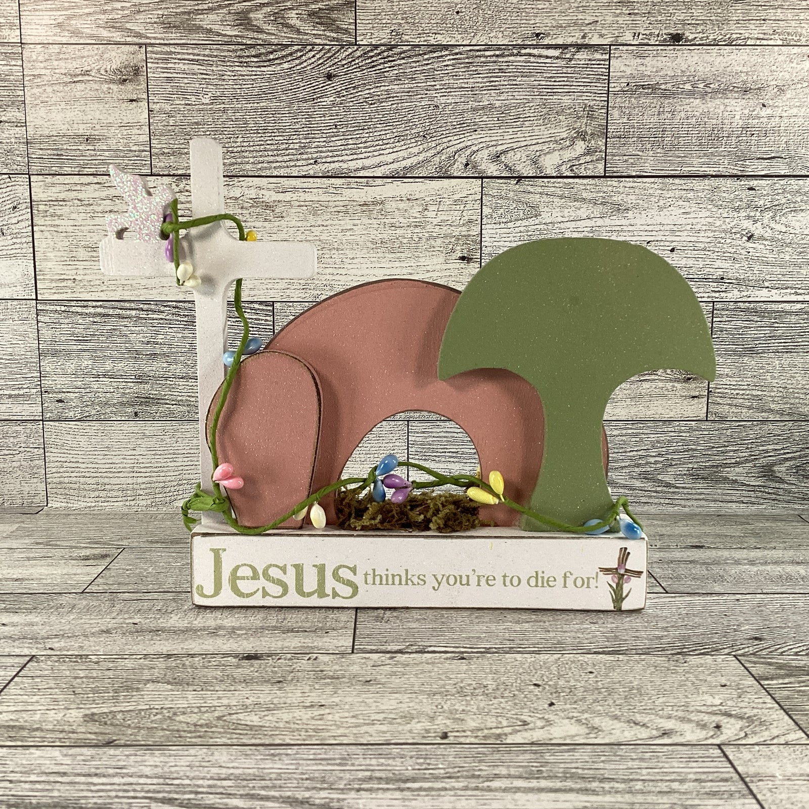 AGD Easter Decor - Jesus Lamb Resurrection Tomb Reversible Scene