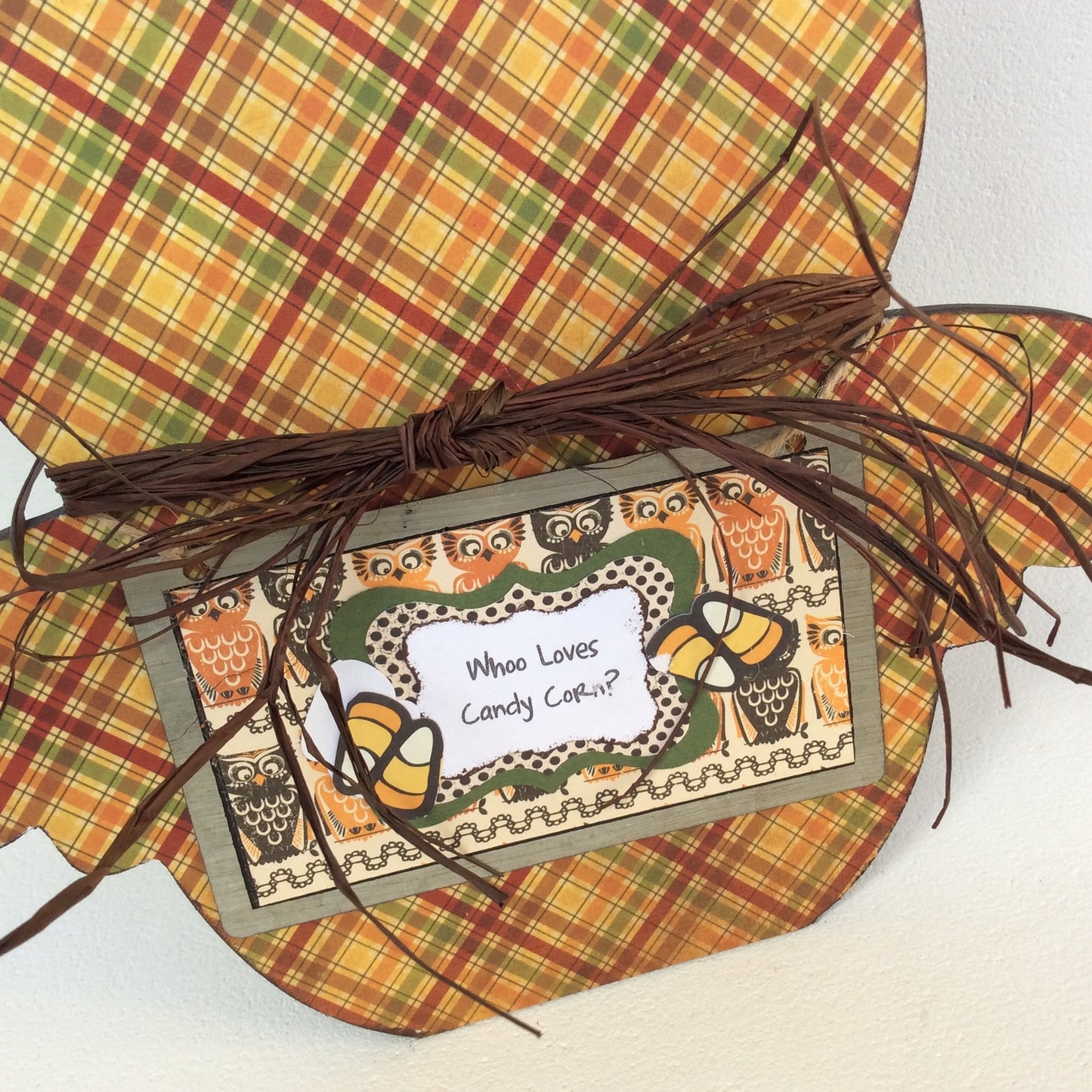 AGD Fall Decor - Whoo Loves Candy Corn Owl Tabletop Display