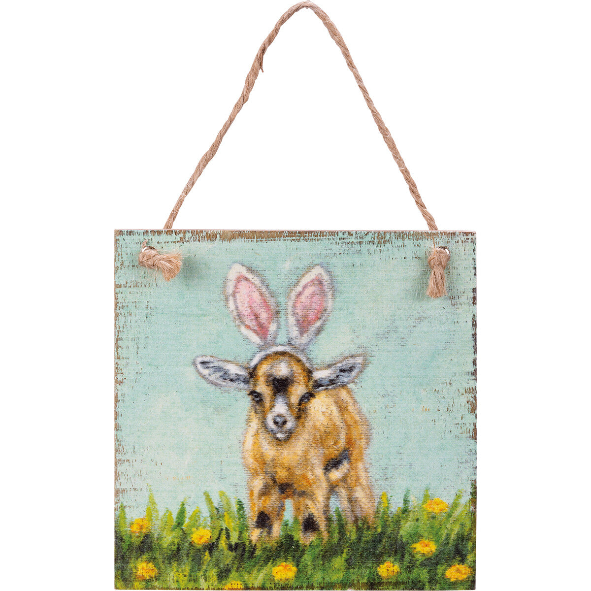 PBK Easter Decor - Bunny Ear Animals Ornaments Signs 4pc Set