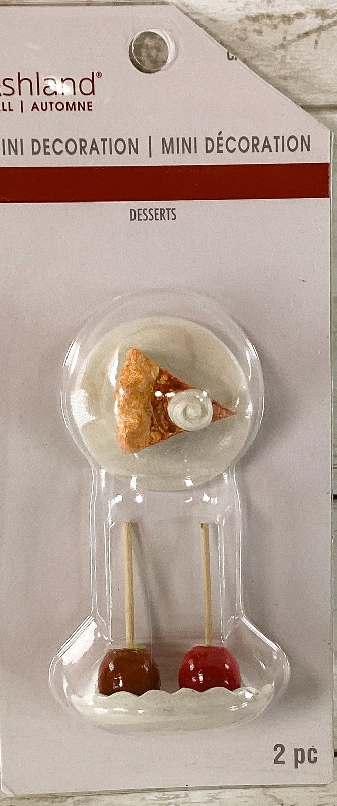 Ashlands Fall Decor - Resin Fairy Garden Pumpkin Pie Caramel Apples 2pc