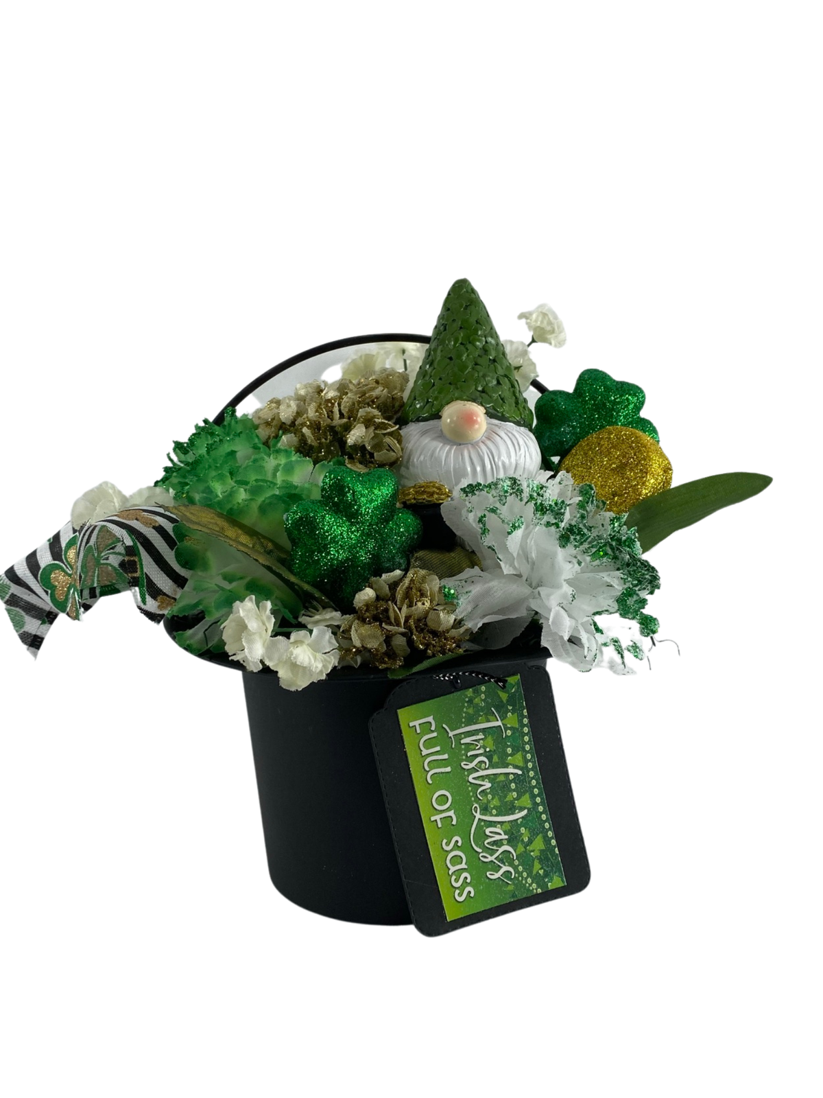 AGD Saint Patrick's Decor – Full of Sass Gnome Top-hat Centerpiece