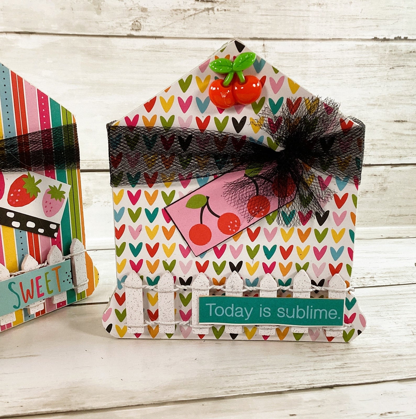 AGD Spring Decor - Strawberry Cherry Summer Chunky House 2pc Set